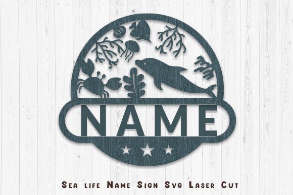 Download Sea Life Room Decor Name Sign Laser Cut - Decor Collection