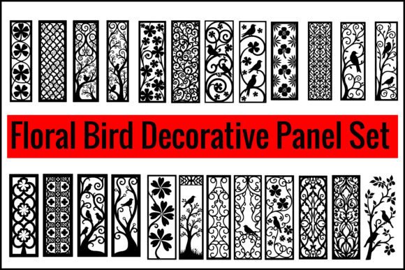 Download Floral Bird Decorative Panel Set - Decor Collection
