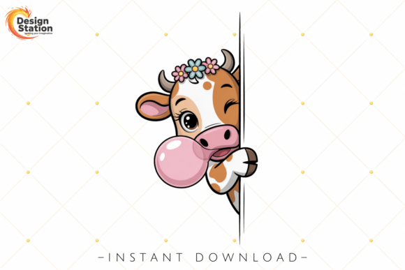 Download Cute Cow Peek PNG - Premium Resources