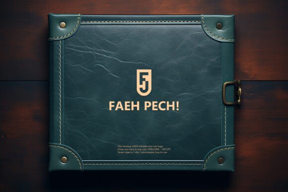 Download Blue Leather Logo Mockup - Leather logo Collection