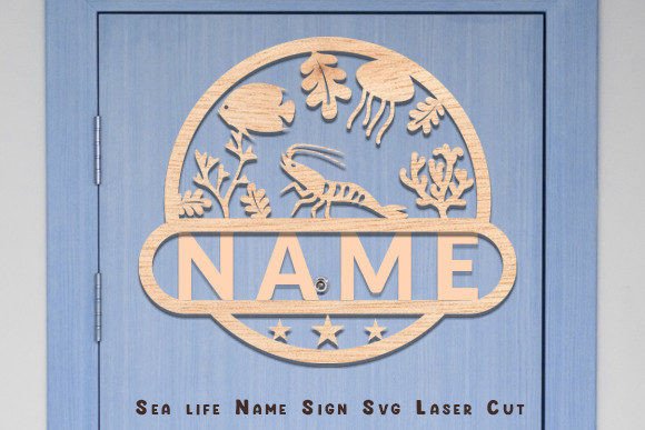 Download Sea Life Room Decor Name Sign Laser Cut - Decor Collection