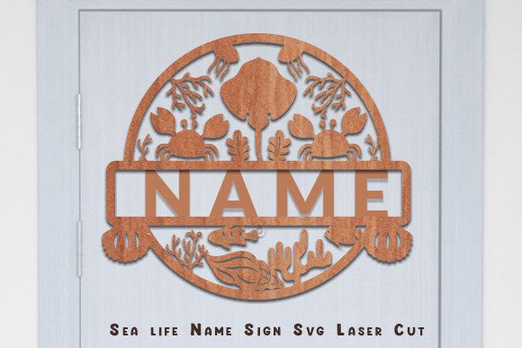 Download Sea Life Room Decor Name Sign Laser Cut - Decor Collection