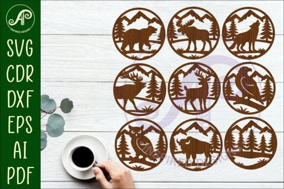 Download Forest Animal Coasters, Laser Cut Set - Premium Resources