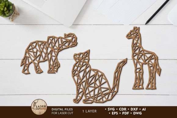 Download Line Animals Set, Decorative Templates - Decor Collection