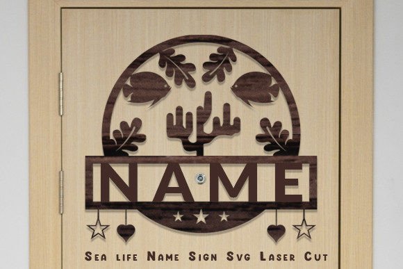 Download Sea Life Room Decor Name Sign Laser Cut - Decor Collection