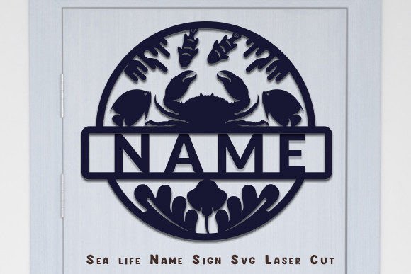 Download Sea Life Room Decor Name Sign Laser Cut - Decor Collection