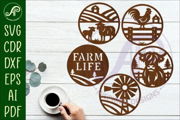 Download Farming Coasters, Laser Cut out 1 - Premium Resources