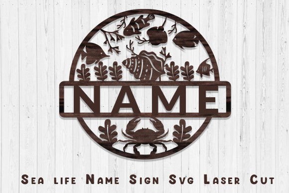 Download Sea Life Room Decor Name Sign Laser Cut - Decor Collection